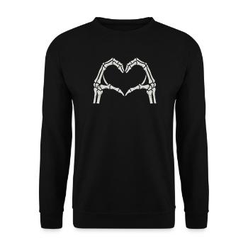 Heart Skeleton Hands - Unisex Sweatshirt - black - Front - Alina (178cm) & Michal (187cm)