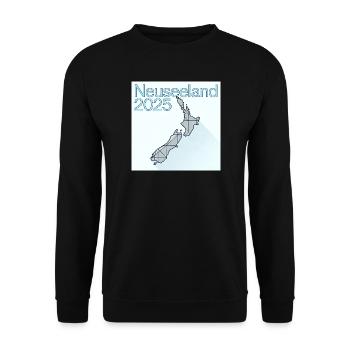 Carte géométrique de la Nouvelle-Zélande 2025 - Sweat-shirt Unisexe - noir - Devant - Alina (178cm) & Michal (187cm)