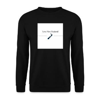 Liebe Neuseeland Silhouette - Unisex Pullover - Schwarz - Vorne - Alina (178cm) & Michal (187cm)