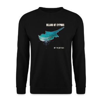 Zypern Umriss Kompassdesign - Unisex Pullover - Schwarz - Vorne - Alina (178cm) & Michal (187cm)
