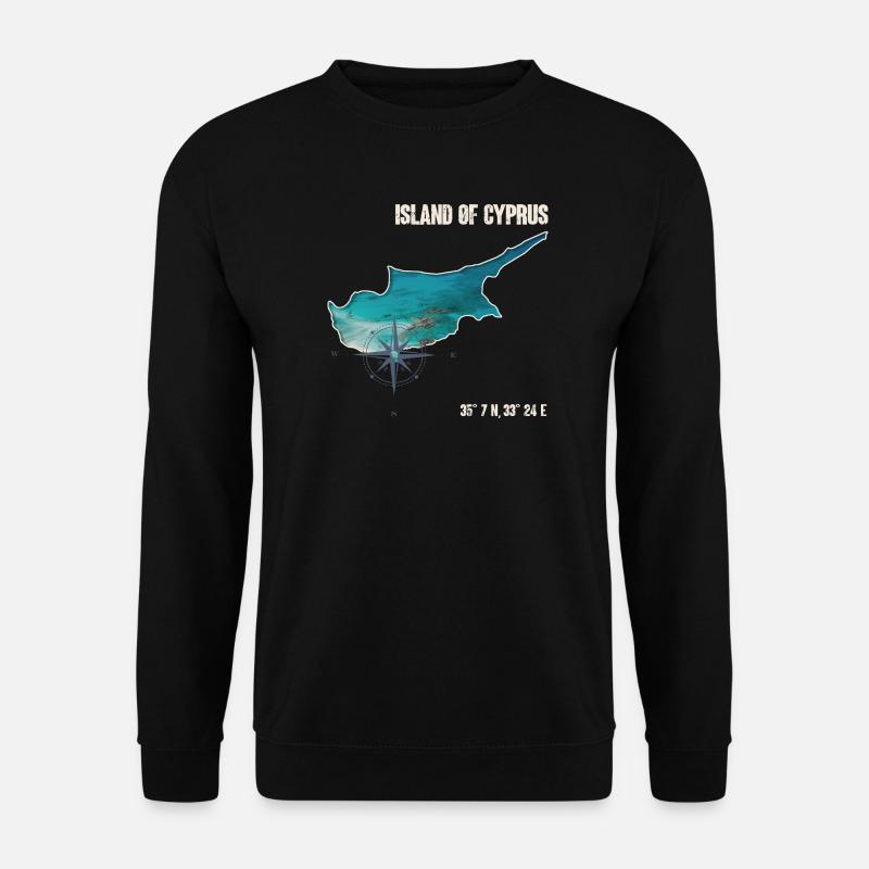 Cyprus Outline Compass Design - Unisex Sweatshirt - black