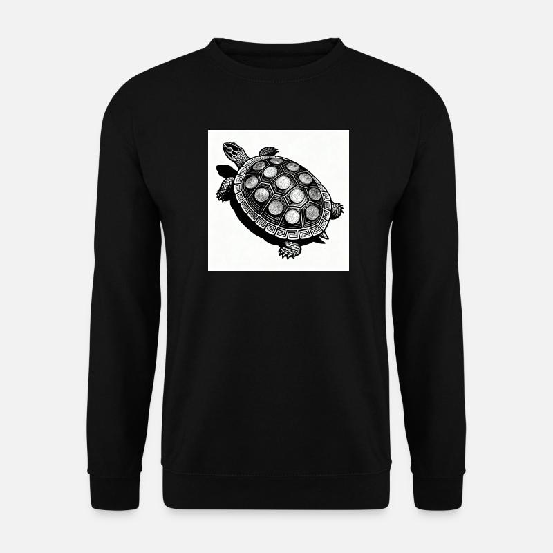Münz-Schildkröte Geometrie - Unisex Pullover - Schwarz