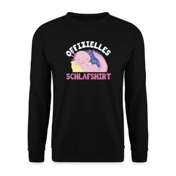 Official Sleep Shirt Funny Morning Grouch - Unisex Sweatshirt - black - Front - Alina (178cm) & Michal (187cm)