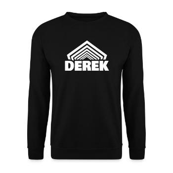 Geschenk für Derek - Unisex Pullover - Schwarz - Vorne - Alina (178cm) & Michal (187cm)