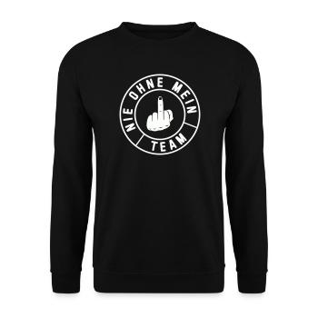 Emblème du majeur de mon équipe - Sweat-shirt Unisexe - noir - Devant - Alina (178cm) & Michal (187cm)