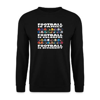 Football Diversity - Unisex Sweatshirt - black - Front - Alina (178cm) & Michal (187cm)