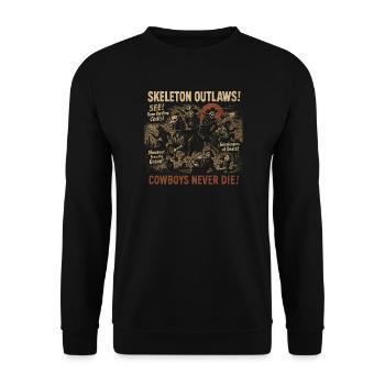 Skeleton Outlaws Cowboy Movie Poster Halloween - Unisex Sweatshirt - black - Front - Alina (178cm) & Michal (187cm)