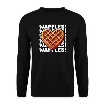 Pop Art Waffle Heart - Unisex Sweatshirt - black - Front - Alina (178cm) & Michal (187cm)