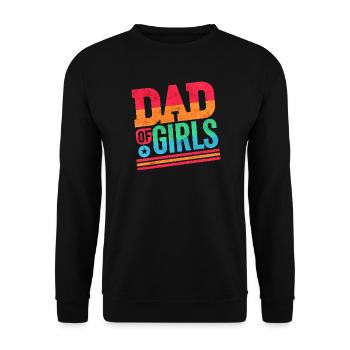 Vater von Mädchen Regenbogen, Väter - Unisex Pullover - Schwarz - Vorne - Alina (178cm) & Michal (187cm)