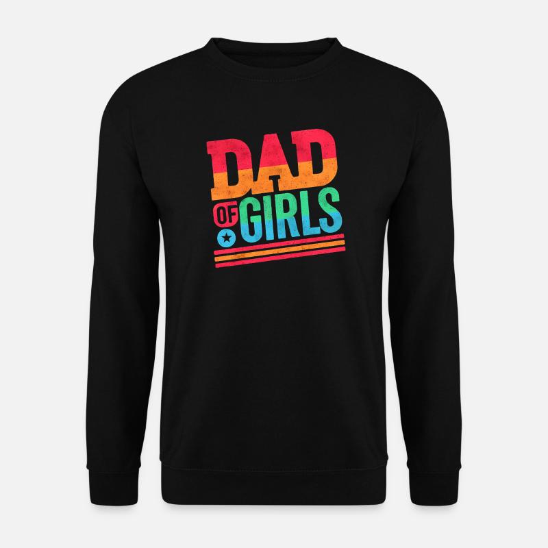Vater von Mädchen Regenbogen, Väter - Unisex Pullover - Schwarz
