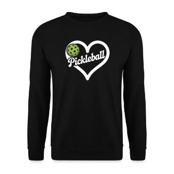 Pickleball Heart - Unisex Sweatshirt - black - Front - Alina (178cm) & Michal (187cm)