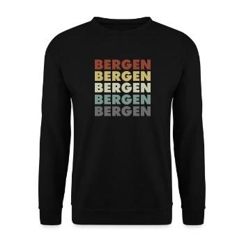 Bergen - Norway - Norge - Norwegen - Lettering - Unisex Sweatshirt - black - Front - Alina (178cm) & Michal (187cm)