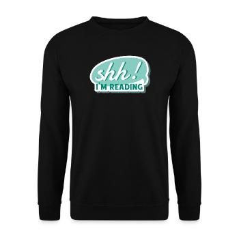 Chut ! Je lis - Silence, je lis - Livre, Livres - Sweat-shirt Unisexe - noir - Devant - Alina (178cm) & Michal (187cm)