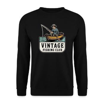 Motif de pêcheur rétro - Sweat-shirt Unisexe - noir - Devant - Alina (178cm) & Michal (187cm)