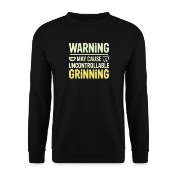 Funny Dentist Dental Assistant Grin Design  - Unisex Sweatshirt - black - Front - Alina (178cm) & Michal (187cm)