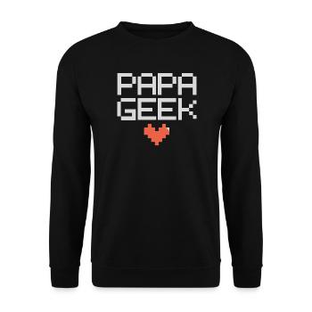 Geek Papa glücklicher Vater Vater Sohn super Vater - Unisex Pullover - Schwarz - Vorne - Alina (178cm) & Michal (187cm)