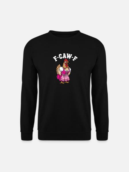 F-Caw-F Bielefelder Kennhuhn Dirndl Meme Lustig - Unisex Pullover - Schwarz