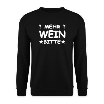 Wein - Unisex Pullover - Schwarz - Vorne - Alina (178cm) & Michal (187cm)