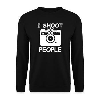 I Shoot People Tee Camera - Unisex Sweatshirt - black - Front - Alina (178cm) & Michal (187cm)