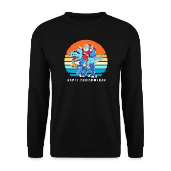 Hanoukka Hanoukka Hanoukka Noël - Sweat-shirt Unisexe - noir - Devant - Alina (178cm) & Michal (187cm)