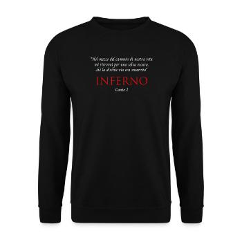 Inferno Canto I Göttliche Komödie Nel mezzo del cammin - Unisex Pullover - Schwarz - Vorne - Alina (178cm) & Michal (187cm)