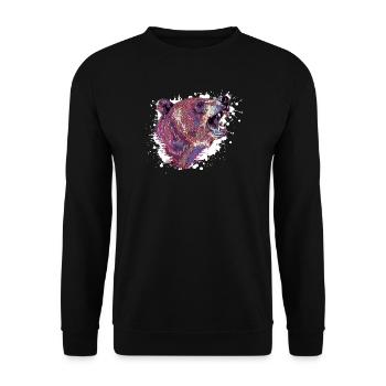 Tête d’ours Neon Splash - Sweat-shirt Unisexe - noir - Devant - Alina (178cm) & Michal (187cm)