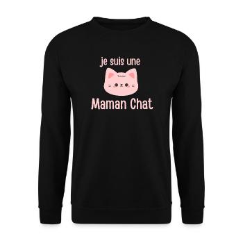 Je suis une Maman Chat - Sweat-shirt Unisexe - noir - Devant - Alina (178cm) & Michal (187cm)