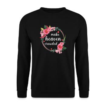 Make Heaven Bonded Faith Fleurs Design - Sweat-shirt Unisexe - noir - Devant - Alina (178cm) & Michal (187cm)