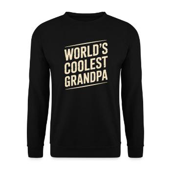 Worlds Coolest Grandpa Opa Spruch Vintage - Unisex Pullover - Schwarz - Vorne - Alina (178cm) & Michal (187cm)