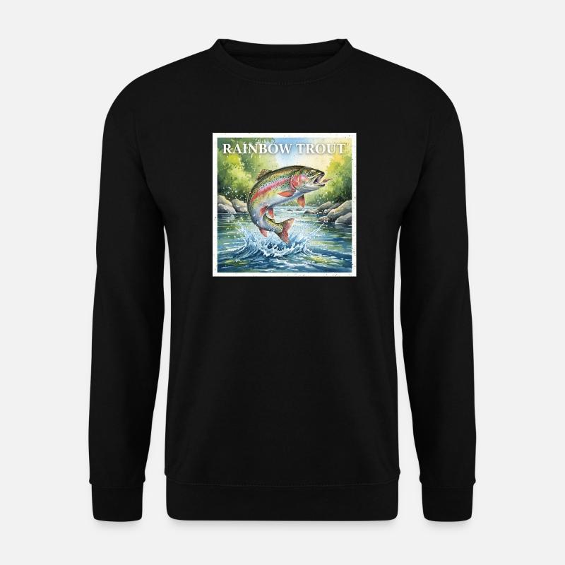 rainbow trout - Unisex Sweatshirt - black