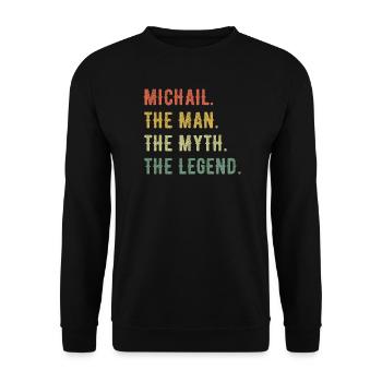Pferd Besitzer Pferdebesitzer Lustiger Spruch - Unisex Pullover - Schwarz - Vorne - Alina (178cm) & Michal (187cm)