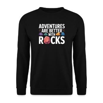 Gestein sammeln Rockhound Gestein Sammler Geologie - Unisex Pullover - Schwarz - Vorne - Alina (178cm) & Michal (187cm)