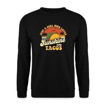 Juste une fille qui aime le soleil et les tacos - Sweat-shirt Unisexe - noir - Devant - Alina (178cm) & Michal (187cm)