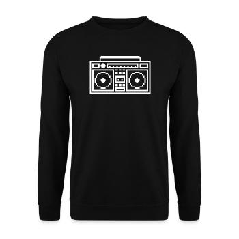 Ghetto Blaster: Retro, Music & Pixel Style - Unisex Sweatshirt - black - Front - Alina (178cm) & Michal (187cm)