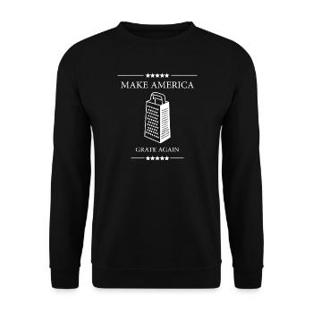Faites à l’Amérique GRINCER à nouveau ! Jeu de mots amusant - Sweat-shirt Unisexe - noir - Devant - Alina (178cm) & Michal (187cm)