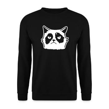 Mürrische Katze: Cartoon & Fun - Unisex Sweatshirt - black - Front - Alina (178cm) & Michal (187cm)
