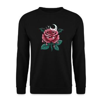 Vampir Rose Gothic mit Mond  - Unisex Pullover - Schwarz - Vorne - Alina (178cm) & Michal (187cm)