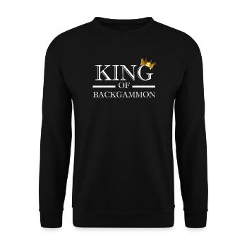 King Of Backgammon - Unisex Pullover - Schwarz - Vorne - Alina (178cm) & Michal (187cm)