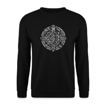 Keltisches Kreuz - Unisex Pullover - Schwarz - Vorne - Alina (178cm) & Michal (187cm)