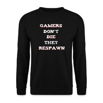 Gamer Saying Respawn - Unisex Sweatshirt - black - Front - Alina (178cm) & Michal (187cm)