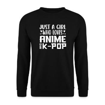 Anime and K-Pop: Girl Love - Unisex Sweatshirt - black - Front - Alina (178cm) & Michal (187cm)