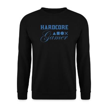 Hardcore Gamer Geometry Blue - Unisex Sweatshirt - black - Front - Alina (178cm) & Michal (187cm)
