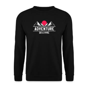 L’aventure vous attend : Partez à l’aventure, faites de la randonnée, des sentiers naturels - Sweat-shirt Unisexe - noir - Devant - Alina (178cm) & Michal (187cm)