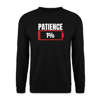 Patience 1 % Sort - Sweat-shirt Unisexe - noir - Devant - Alina (178cm) & Michal (187cm)