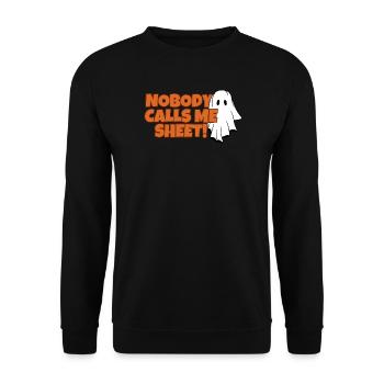 Nobody Calls Me Sheet Ghost Tee - Unisex Sweatshirt - black - Front - Alina (178cm) & Michal (187cm)