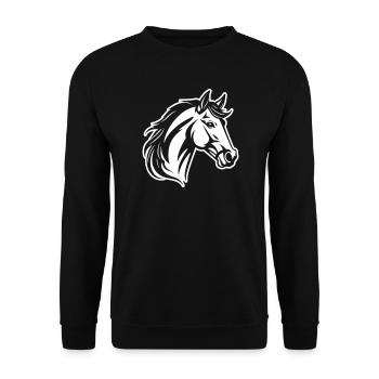 Horse Head - Unisex Sweatshirt - black - Front - Alina (178cm) & Michal (187cm)