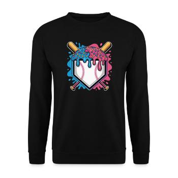 Baseball Home Plate Mit Eis Und Streuseln - Unisex Pullover - Schwarz - Vorne - Alina (178cm) & Michal (187cm)