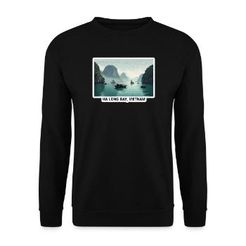 Panorama en bateau de la baie d’Ha Long - Sweat-shirt Unisexe - noir - Devant - Alina (178cm) & Michal (187cm)