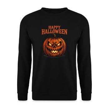 Spooky Pumpkin Happy Halloween Shirt - Unisex Sweatshirt - black - Front - Alina (178cm) & Michal (187cm)