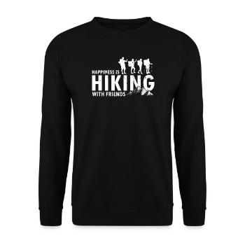 Bonheur Randonnée Amis Équipe de sentier Extérieur - Sweat-shirt Unisexe - noir - Devant - Alina (178cm) & Michal (187cm)